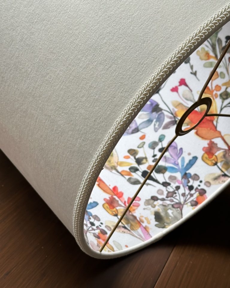 Wild Grasses Lampshade – Neutral Fabric Exterior