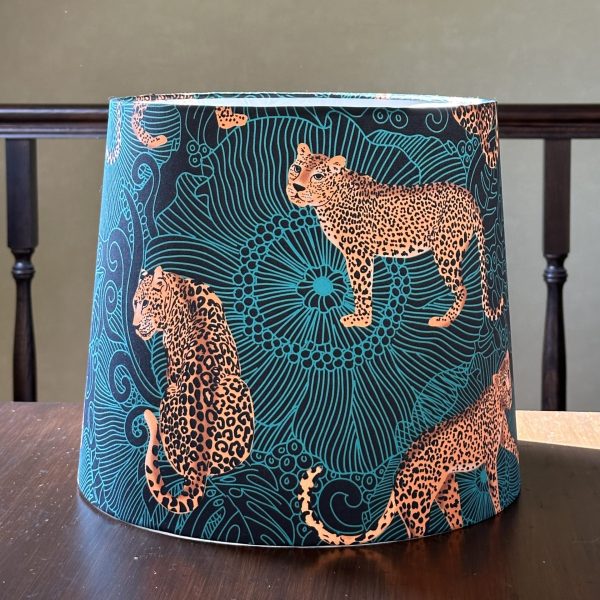 Tropical Leopard Design Teal Tapered Lampshade