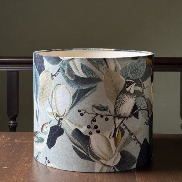 Birds in Mint Paradise Cream Lined Lampshade