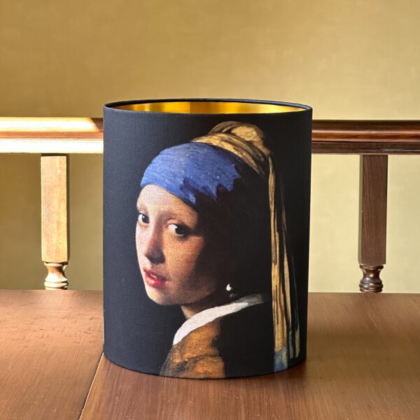 Girl with Pearl Earring Lampshade Brushed Gold