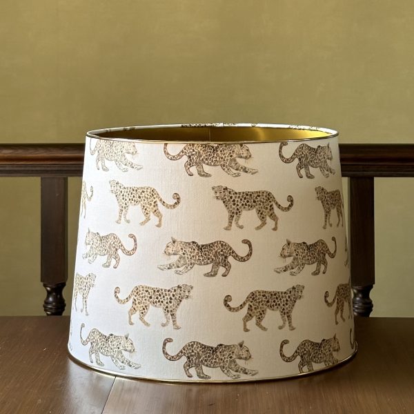 Leopard Parade Lampshade with Gold Trim