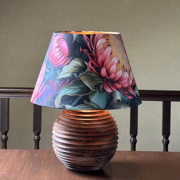 Ndebele Protea Large Wooden Lamp Hildon