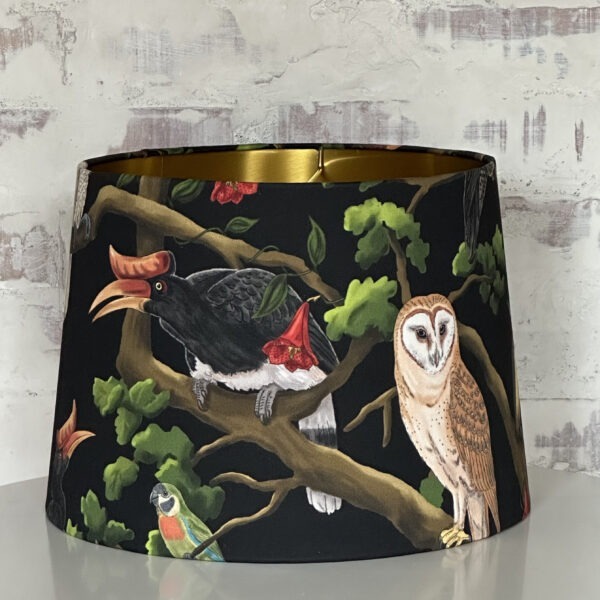 The Bird Chorus Brushed Gold Glow lampshade