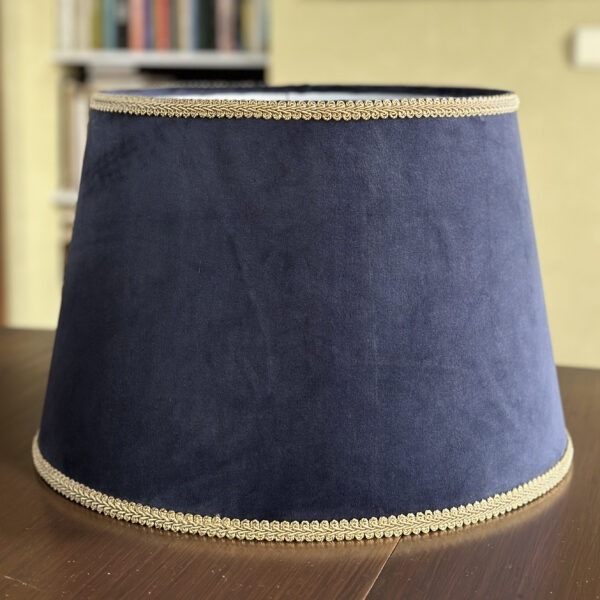 Midnight Velvet Gold Trim Lampshade