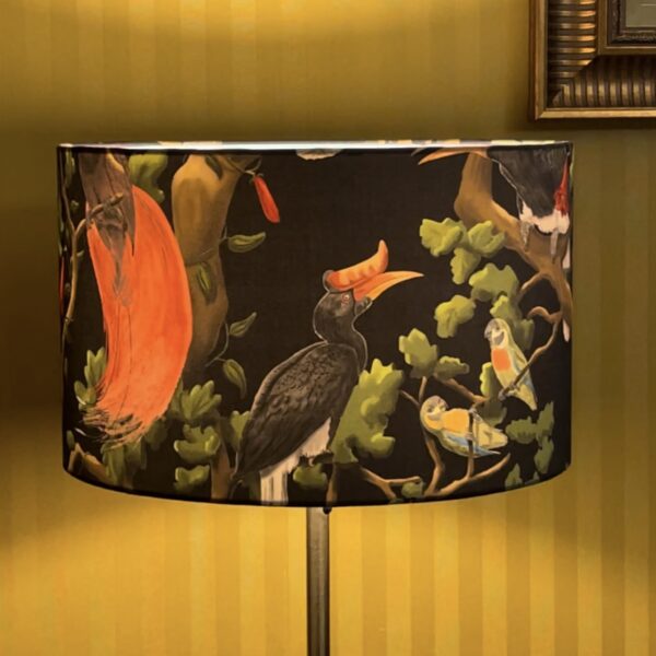 Exotic Bird Chorus Black Forest Lampshade