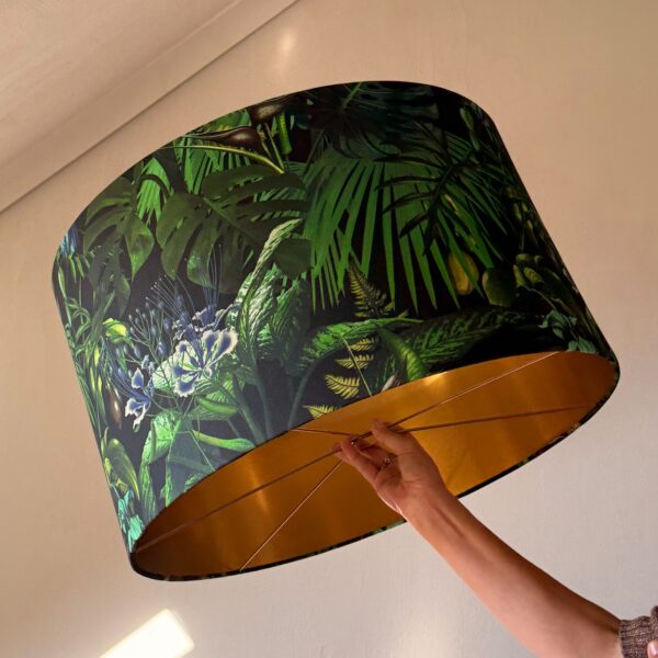 Luxurious Tropical Midnight Glow Drum Lampshade