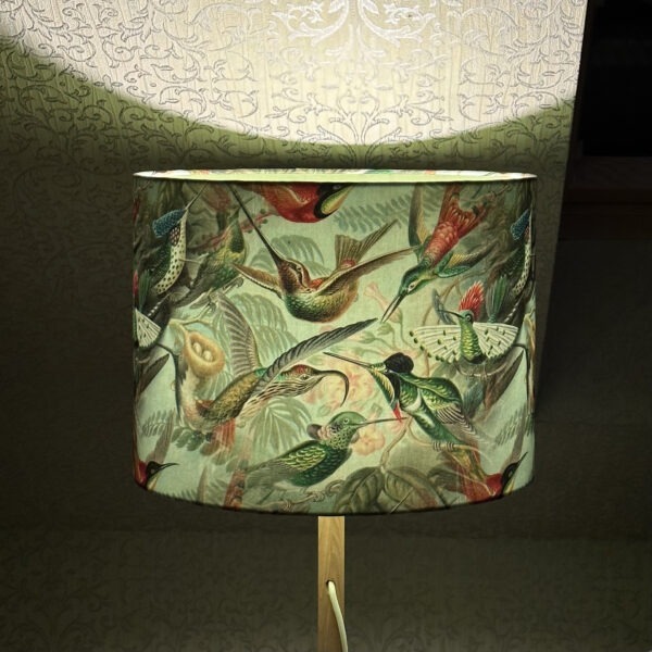 Exotic Bird Paradise Green-Lined Lampshade
