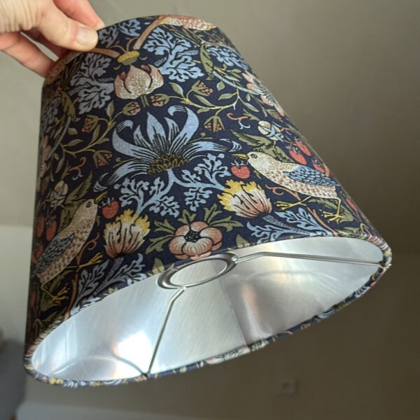 William Morris Strawberry Thief Silver Lampshade