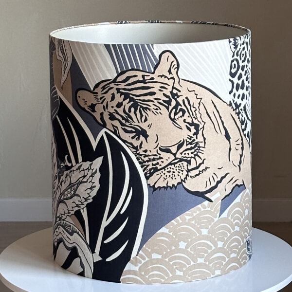 Luxury Jungle Silk Lampshade – Brushed Champagne Finish