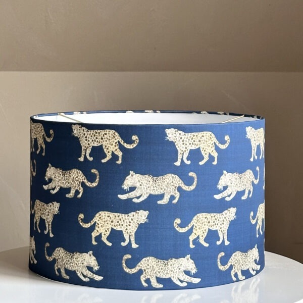 Elegant Blue Leopard Parade Lampshade