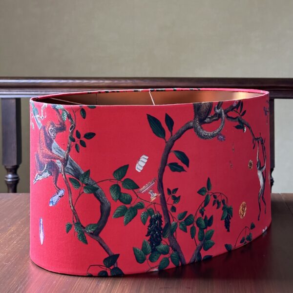 Monkey World Red Oval Copper Lampshade
