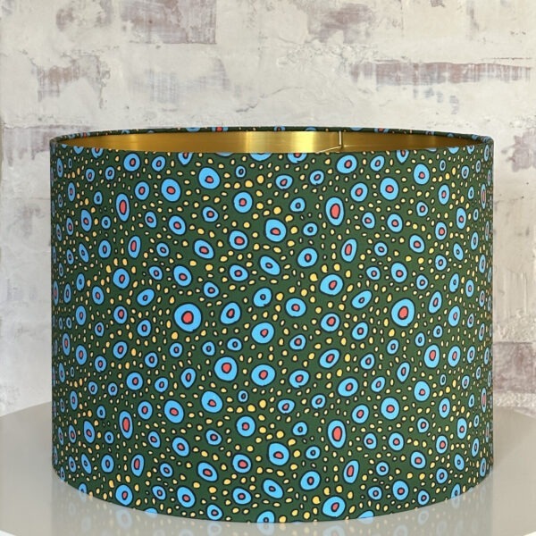Vibrant Tribal Dot Print Brushed Gold Lampshade