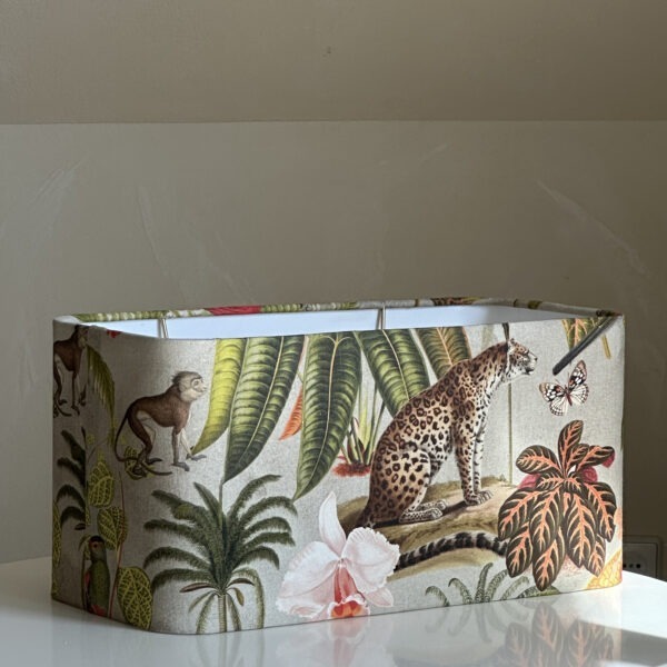 Rounded Rectangle Jungle Safari Animal Print Lampshade