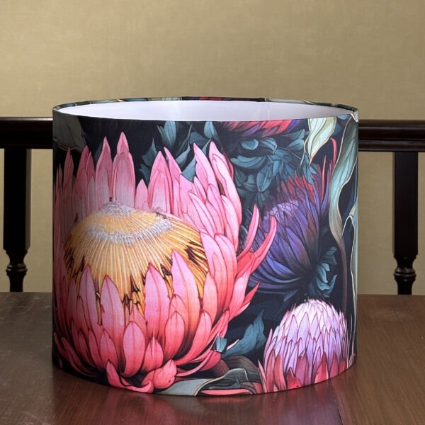 Ndebele Protea Bloom White Lined Lampshade