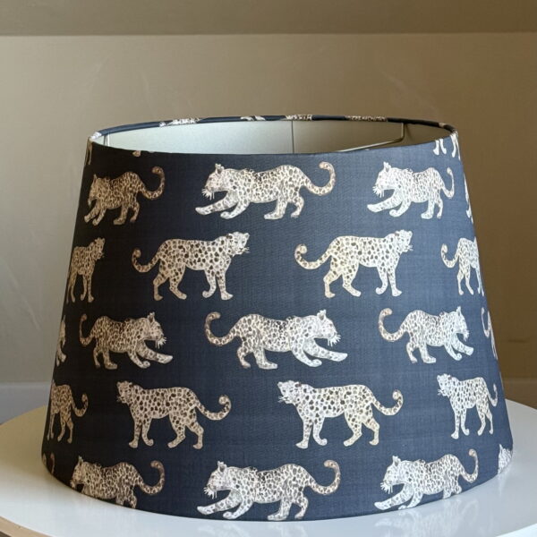 Grey Leopard Parade Lampshade Champagne Lined