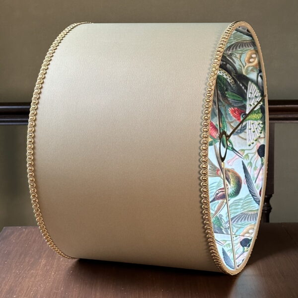 Golden Ochre Hummingbird Garden Double-Sided Lampshade