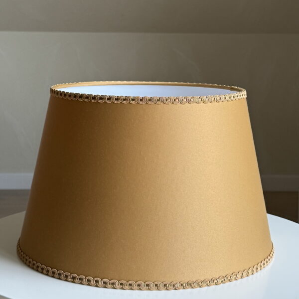 Golden Ochre Empire Lampshade with Trim Detail