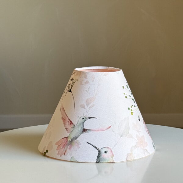 Soft Blush Hummingbird Garden Double-Sided Lampshade