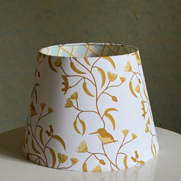 Elegant Bird and Blossom Double Sided Blue Lampshade