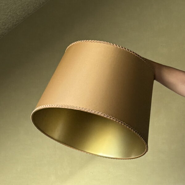 Golden Ochre Fabric Empire Lampshade Matte Spanish Gold
