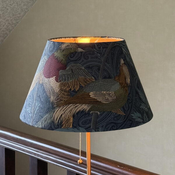 William Morris Dark Birds Empire Lampshade Brushed Copper