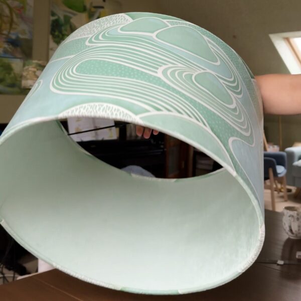Mint Velvet Waves Double-Sided Drum Lampshade