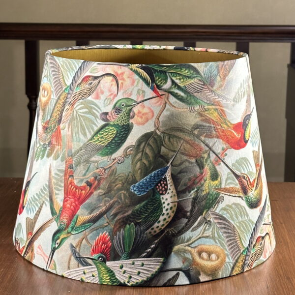 Hummingbird Paradise Empire Lampshade – Brushed Gold Lining