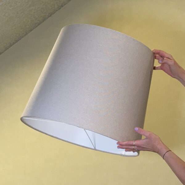 Textured Linen Beige Drum Lampshade – Modern Minimalist Design