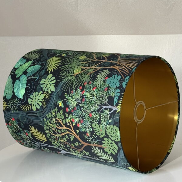 Tropical Forest Tall Lampshade – Brushed Gold Lining