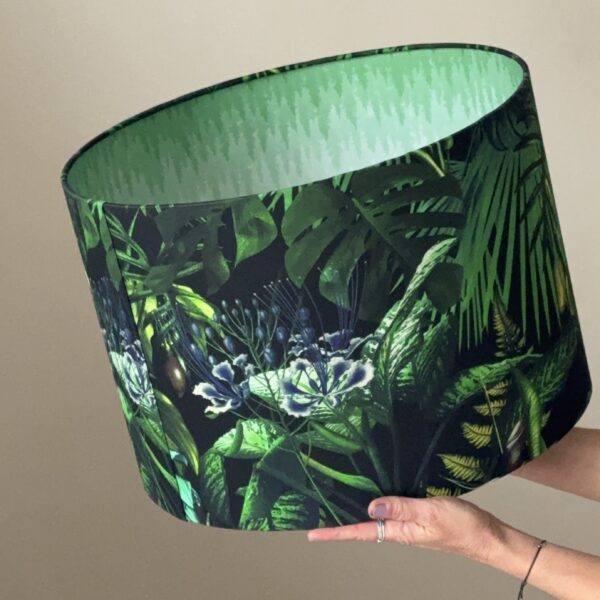 Double-Sided Tropical Jungle Drum Lampshade