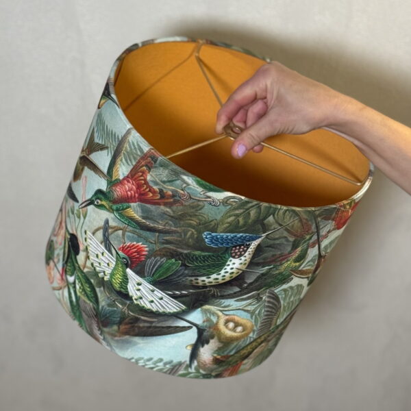Hummingbird Rainforest Amber Interior Double-Sided Lampshade