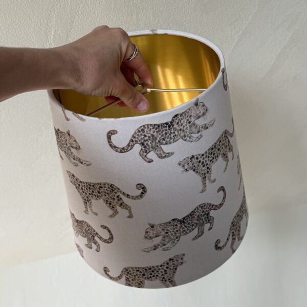 Leopard Parade Empire Lampshade with Brushed Gold Lining