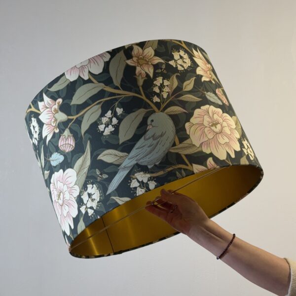 Secret Garden Bird Brushed Gold Lampshade