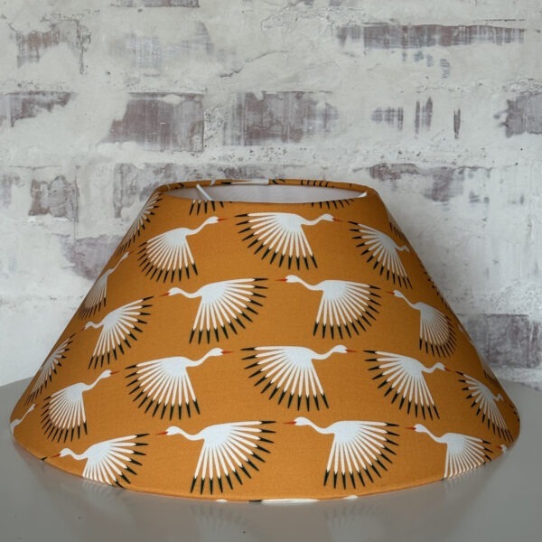 Ochre Flying Cranes Coolie Lampshade