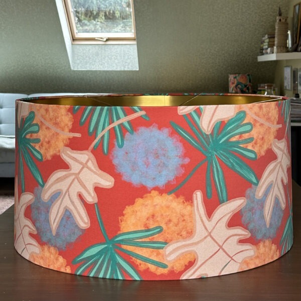 Botanical Brushed Gold Lined Lampshade