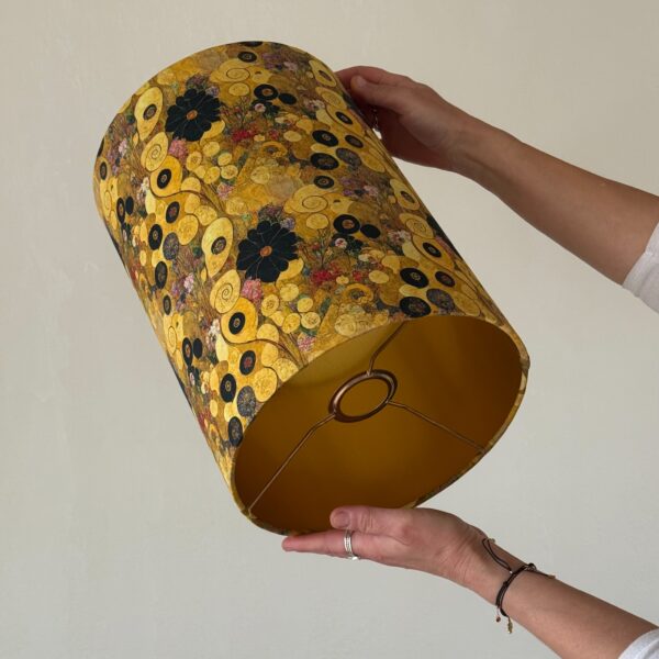 Klimtesque Tall Narrow Lampshade Brushed Gold