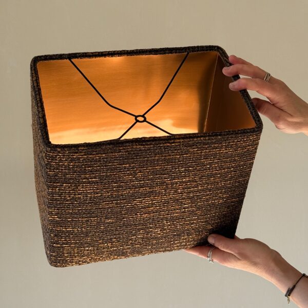 Luxury Textured Fabric Lampshade with Copper