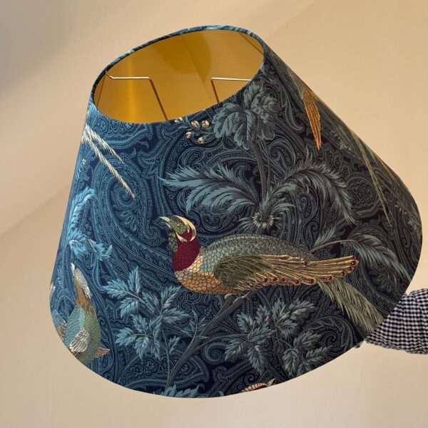 Mystical Birds Coolie Lampshade with Gold Lining