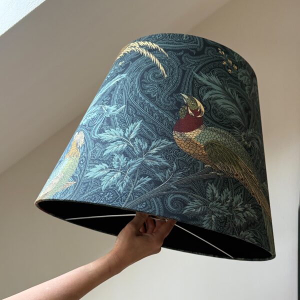 Majestic Aviary Double-Sided Black Lined Lampshade
