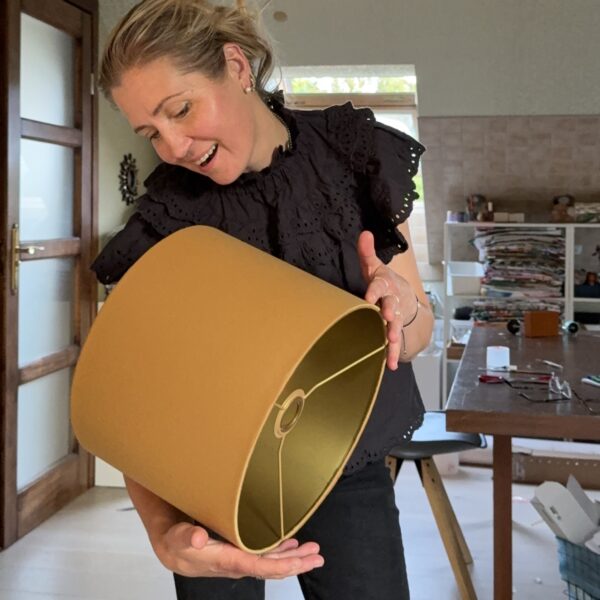 Camel Lampshade With Spanish Matte Gold Interior