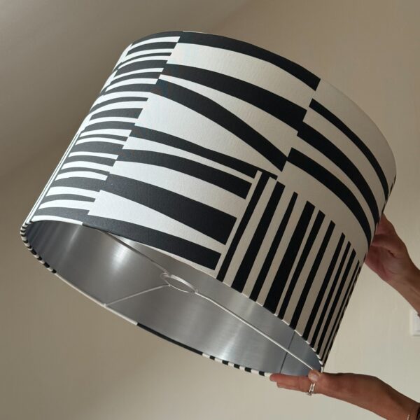 Graphic Lines Silver-Lined Lampshade