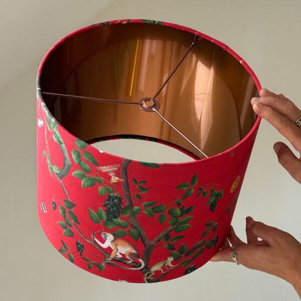 Monkey World Brushed Copper Drum Lampshade