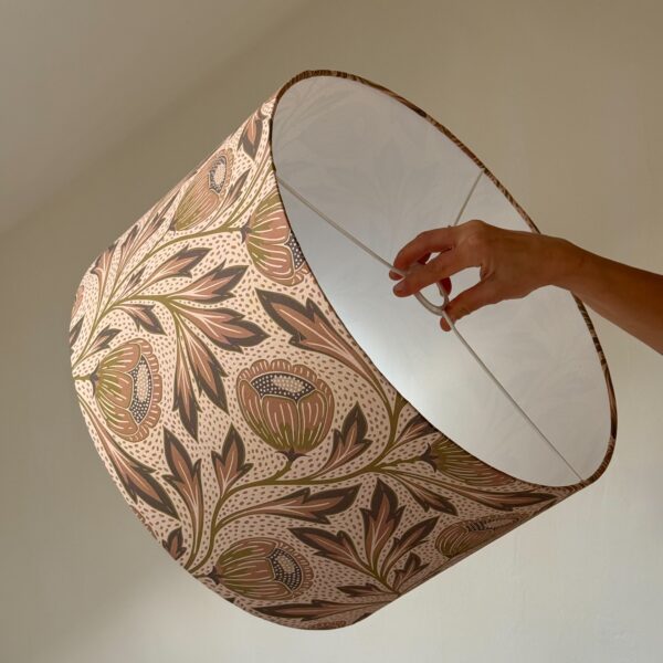Earthy Botanical Floral Handmade Drum Lampshade